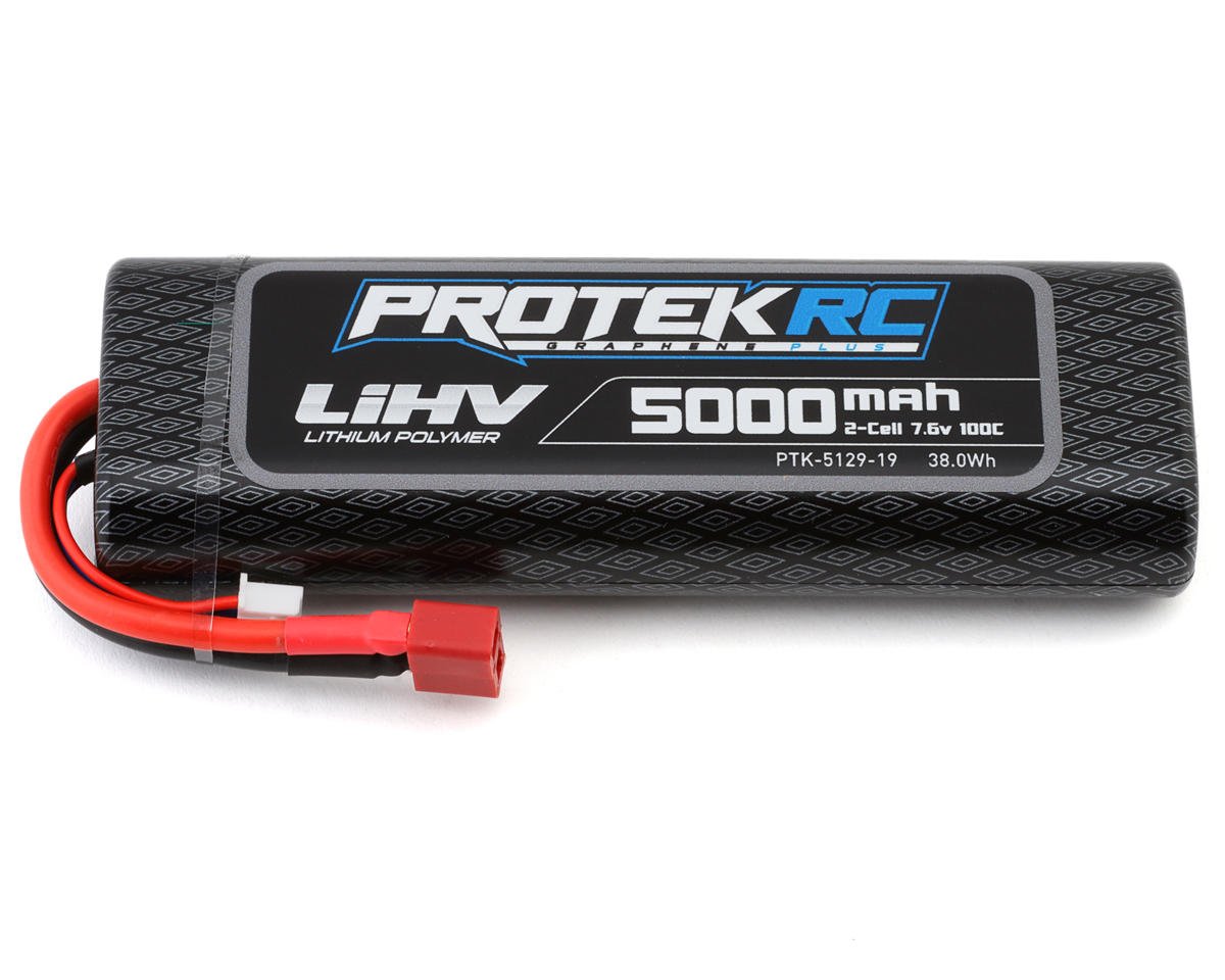 ProTek RC 2S 100C Si-Graphene + HV LiPo Stick Pack TCS Battery (7.6V 5000mAh) with T-Style Connector (ROAR Approved) PTK-5129-19